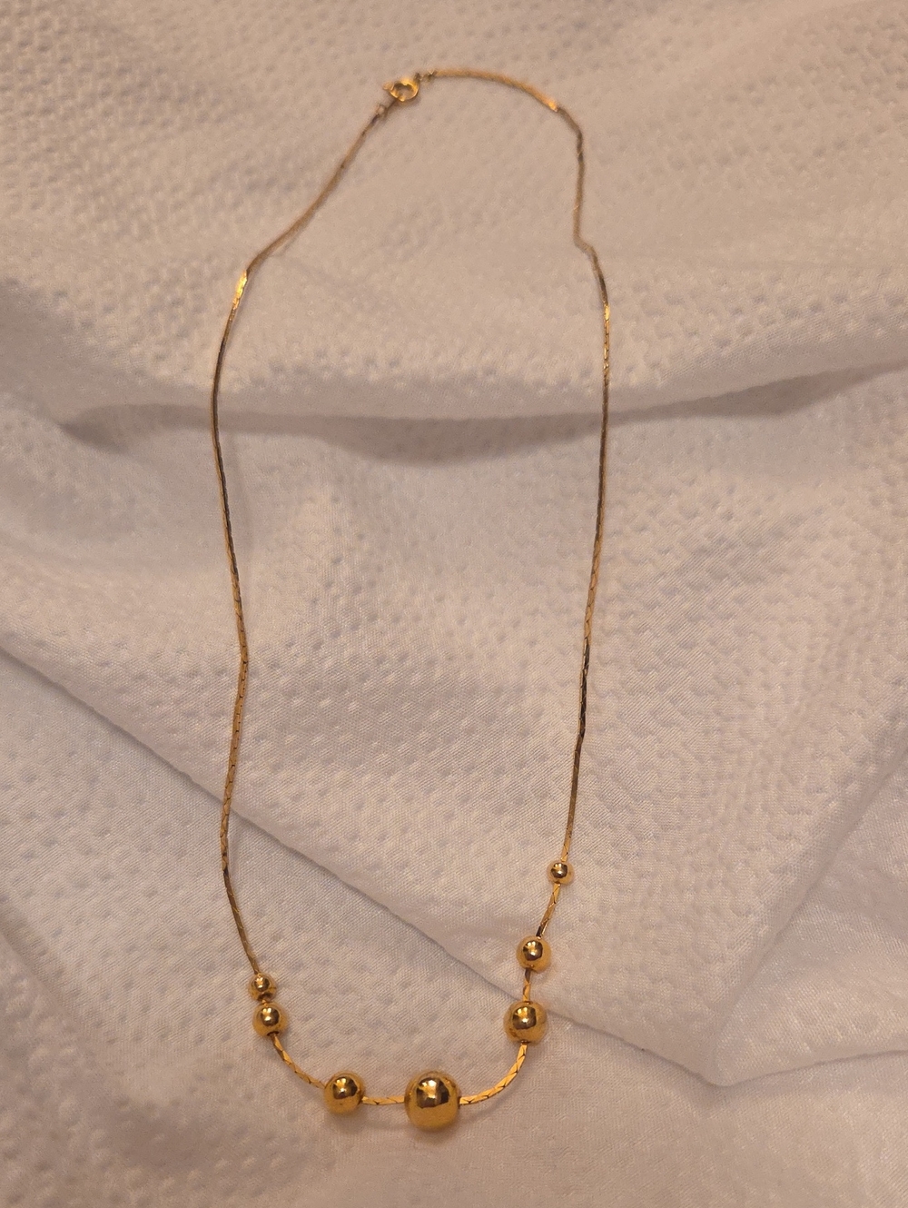 Delicate Gold Bead Necklace for Women